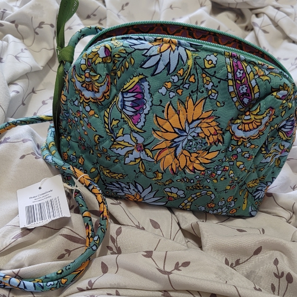 Vera Bradley Blake Crossbody Bag In Gemstone Paisley New